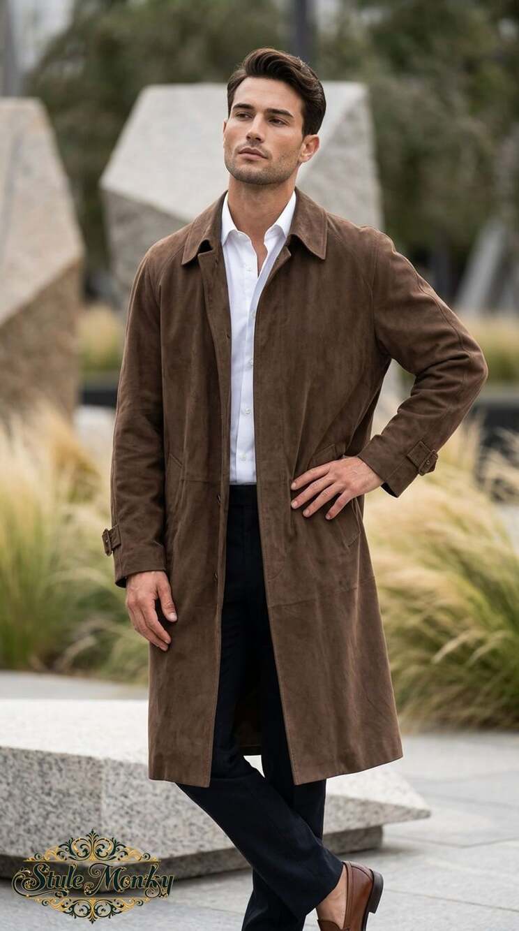 Millennium Collection Men's Brown Trench Coat Size 52 X.Long